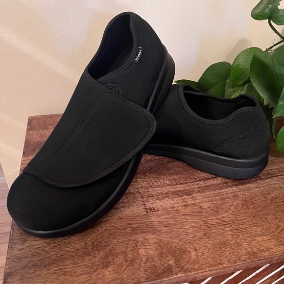 New Propét Cush'N Foot Scuff Mens M0202 Black 12 EEE Adjustable Strap Comfort - Picture 1 of 6